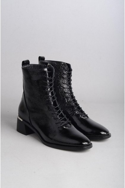 Select 88112 genuine leather heel women's boot (4.5cm) black patent leather