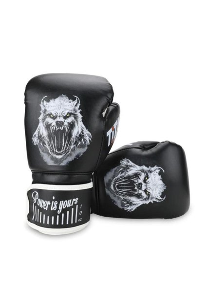 Titan Sport Black Wild Wolf Patterned Fgr Model-18 Boxing Gloves