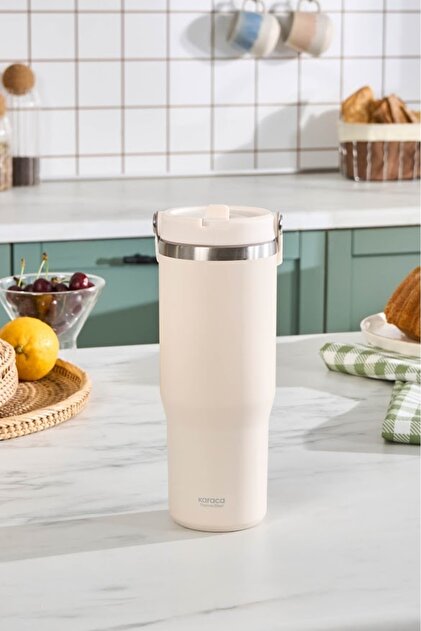 Karaca Star Ice Çelik Sızdırmaz Termos 860 ml Bej - Fiyatı, Yorumları