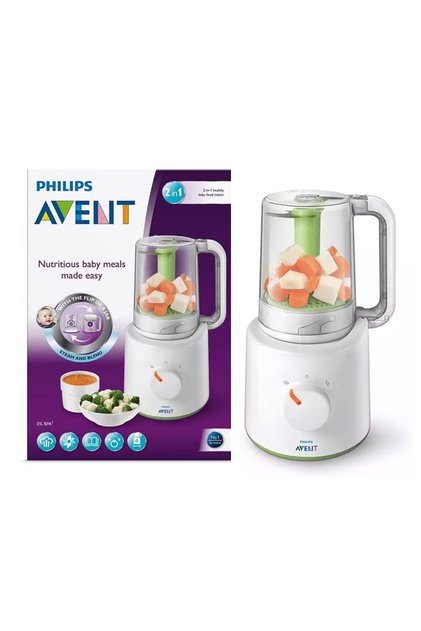 Blender & Steamer Combo, White - Suitable for 0-3 Years, (L 16.5 x B 16.5 x H 30.8 cm)