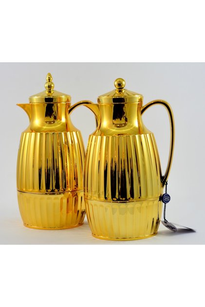 2 PIECES SET FLASK 1 LITRE AND 1 LITRE - SHINING GOLD