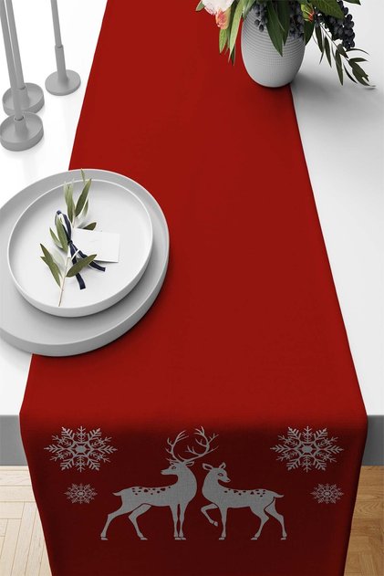 Red New Year New Year Christmas Christmas Runner Table Cloth 40X140Cm Rnr642