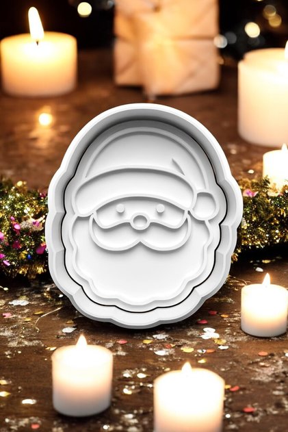Santa Claus Christmas Cookie Mold and Candy Plasticine Mold