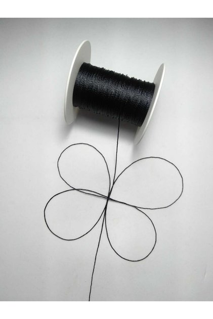 0.6 mm 25 Meters Polyester Rosary String Black Color Polyester String