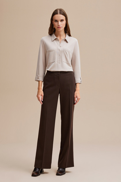 Wide Leg Striped Trousers