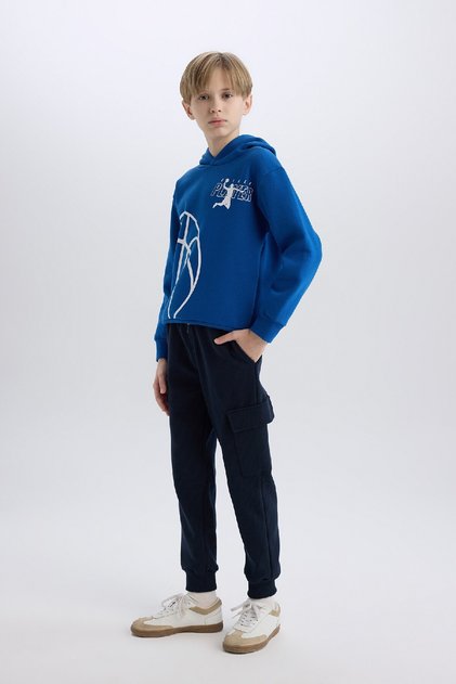 Boy's Jogger Sweatpants with Elastic Waist and Cargo Pockets 3155628