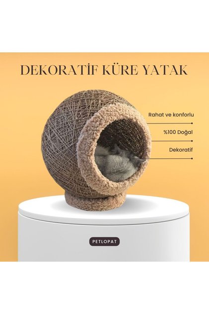 Petlopat Dekoratif Küre Kedi Yatağı