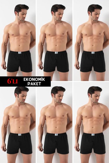 6 Pack Cotton Men's Curled Waist Opened Boxer 2302