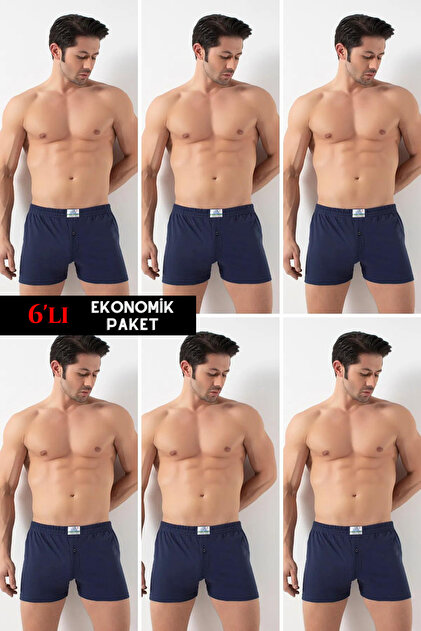 6'lı Paket Pamuk Erkek Kıvırma Bel Opened Boxer 2302