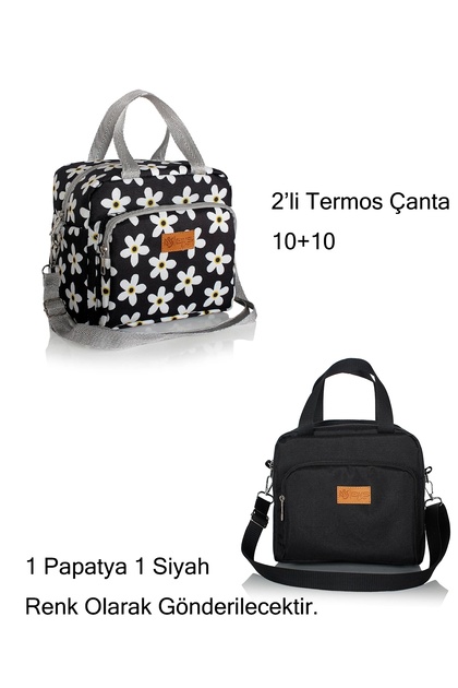 Set of 2 10+10 L Food Carrying Bag Hot and Cold Thermal Thermos Bag Camping Picnic Cooler Ice Box