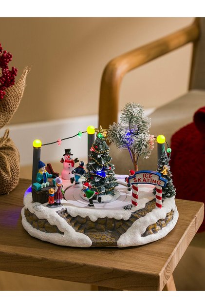 Hareketli Noel Baba, Noel Hediyesi, Işıklı Müzikli, Müzik Kutusu, Buz Pateni, Yılbaşı