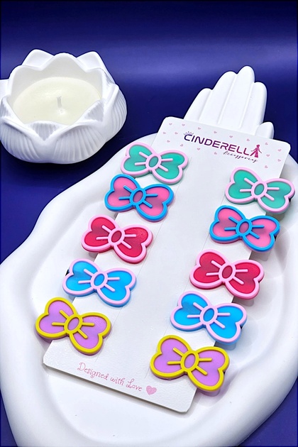 Set of 10 Colorful Butterfly Design Girls' Clamps - Adorable Butterfly Baby Hair Clip
