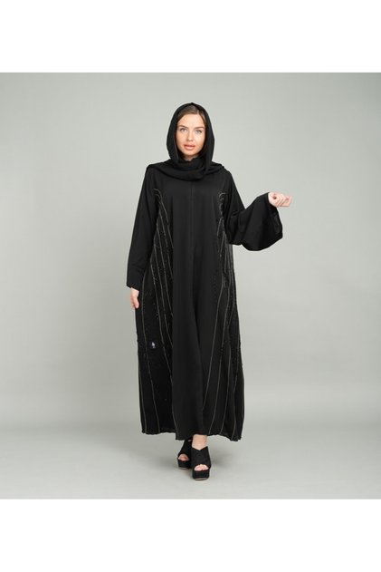 Elegance Emboidery Emirati Abaya AIK5084 Black