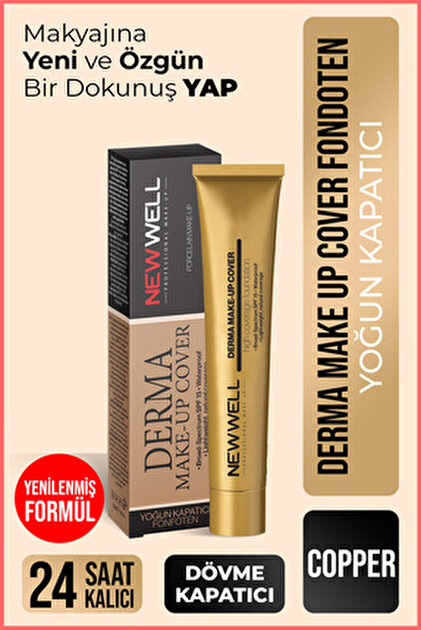 New Well Yoğun Kapatıcı Fondöten - Derma Make Up Cover 01 Gold 30