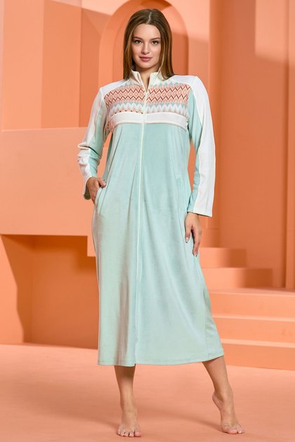 Stand Collar Print Long Dress Cossybyaqua 25016-48
