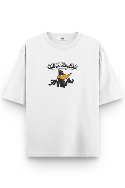 Not My Problem Semi Oversized White T-Shirt 1164