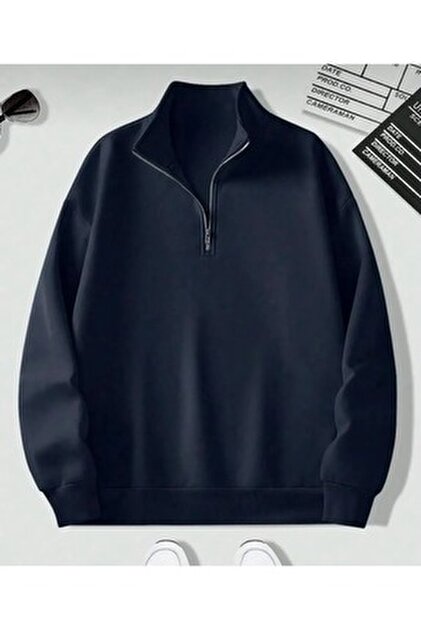 DAXİS Sportwear Company 2'li Unisex Dik Yakalı Fermuarlı Oversize