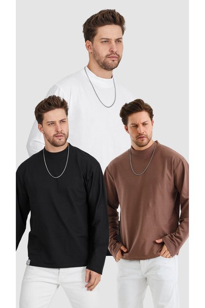 3-Pack Advantageous Half-Throat Long Sleeve T-Shirt