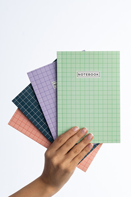 Fly Notes 4'lü Kareli Defter Seti 13 X 20 cm 64 Sayfa Okul Defteri
