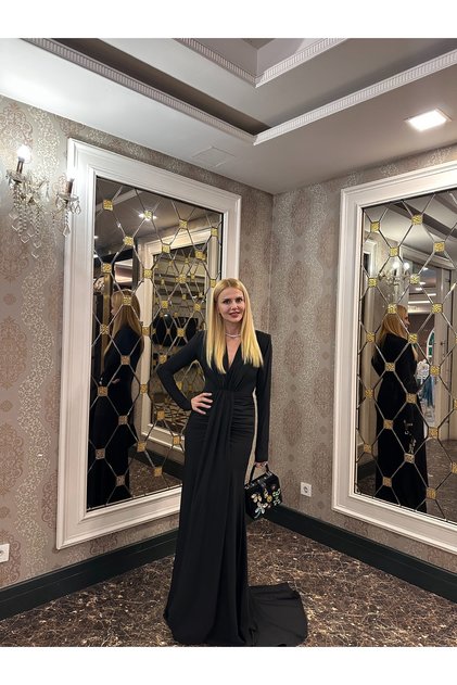 Tasarımı Drape Detaylı Elbise