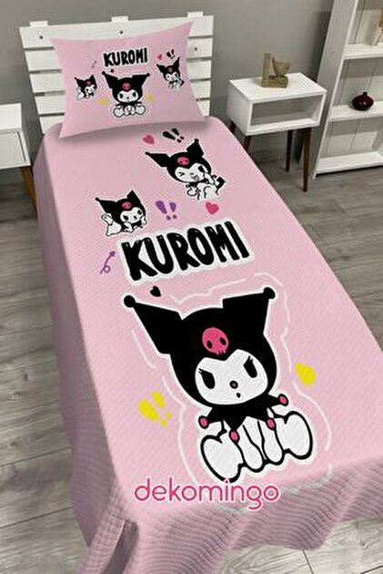 dekomingo KİRAZLI KUROMİ LİLA BEBEK VE ÇOCUK ODASI PİKE TAKIMI