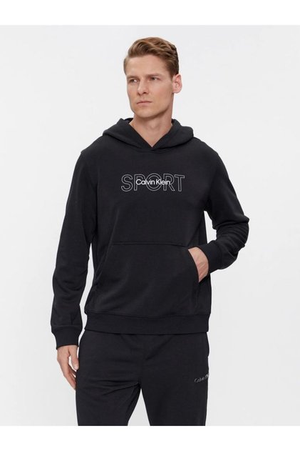 Men's Black Sweatshirt - Logo Detailed