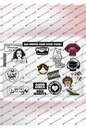 Katze Stickers Sick Sad World Mental Art Sanat Temalı Bilgisayar Laptop ...