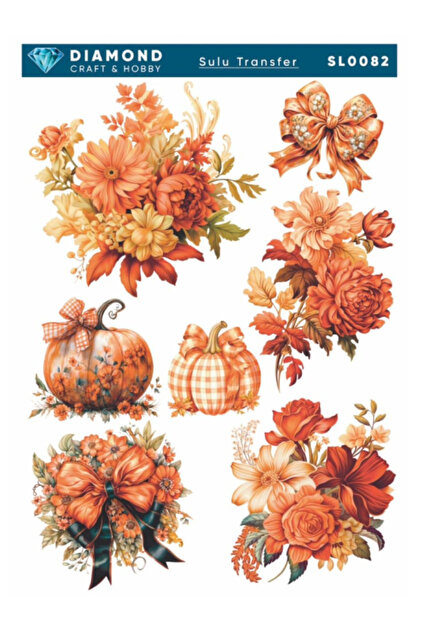 Diamond Water Soluble Transfer Paper Sl0082 25X35Cm - Flower and Pumpkin