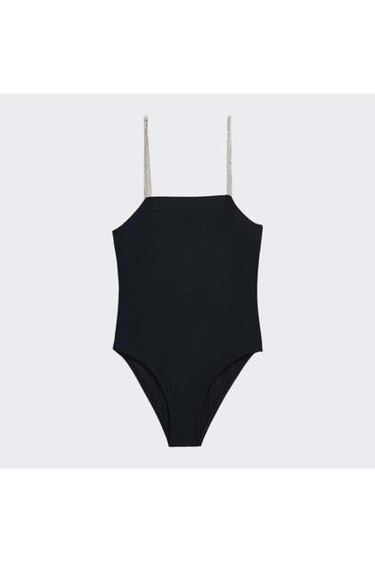 Moeva Girl's Rope Strap Black Swimsuit