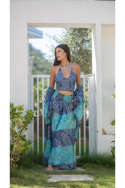 Silk Trousers - Crop Kimono