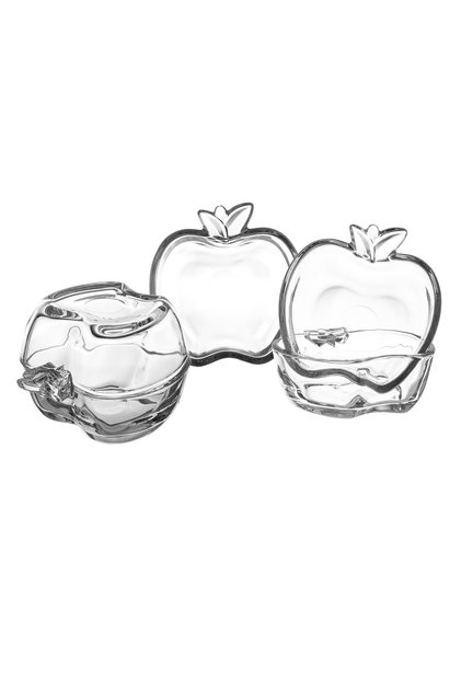 Set of 12 apple-shaped glass bowls, size 8*7*3 CM