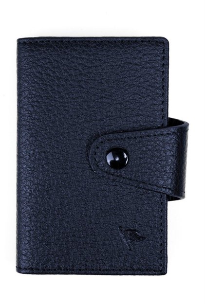 Genuine Leather Men's Navy Blue Wallet