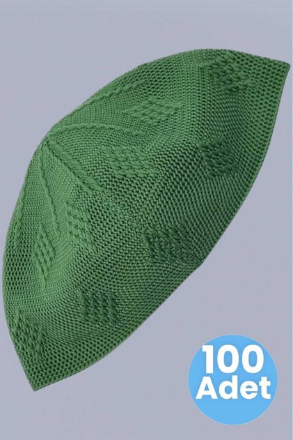 100'lü Dokuma Örgü Desenli Takke Kaliteli Namaz Takkesi