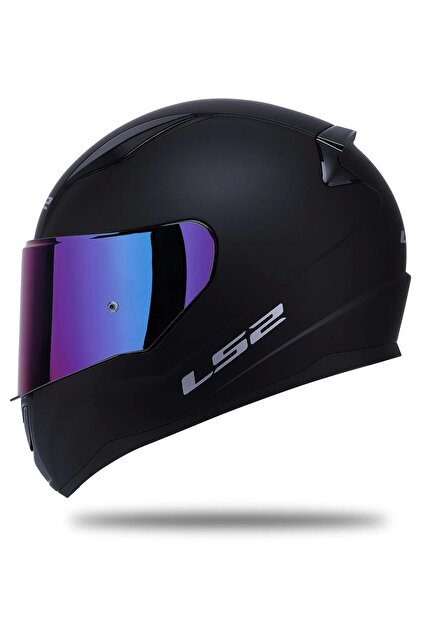 RAPID 2 MAT SİYAH KASK (MAVİ Vizörlü)