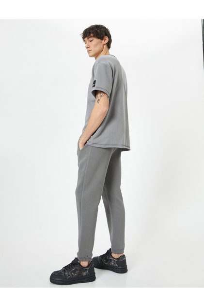 Jogger Sweatpants with Lace Waist and Pocket Detail