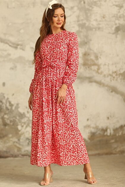 strapless open back dress Daisy Dress - Red Check main image 1