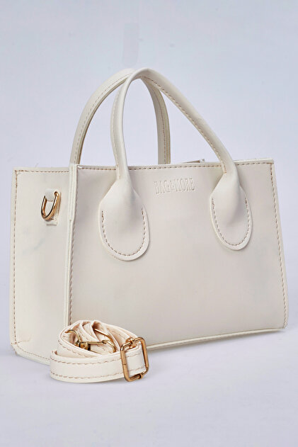 bag&more Kadın Krem Trend Kare Çanta,Basit Mini Crossbody Çanta