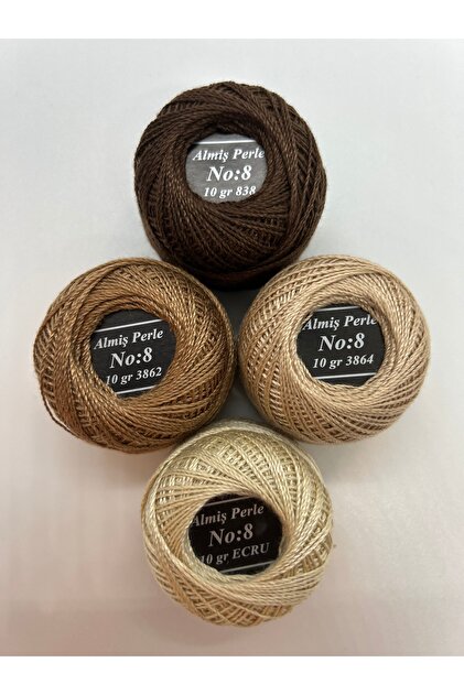 Σετ κλωστών Almiş Perle Etamine-Cross Stitch 4 τεμαχίων (10 Gr-No:8)