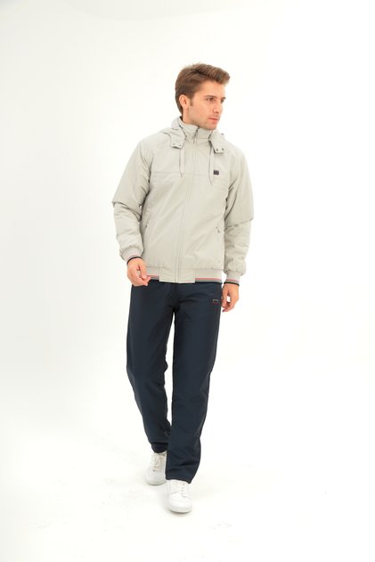 Inside Fleece Twill Combed Cotton Fabric K Hooded Large Size Men's Tracksuit Set 4407