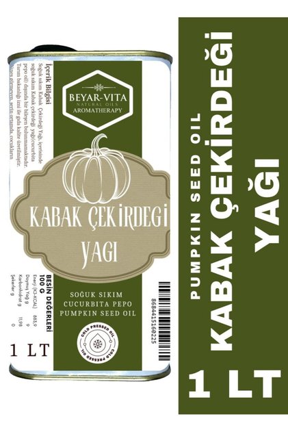 Kabak Çekirdeği Yağı 1 Litre (PUMPKİN SEED OİL) Teneke Ambalaj