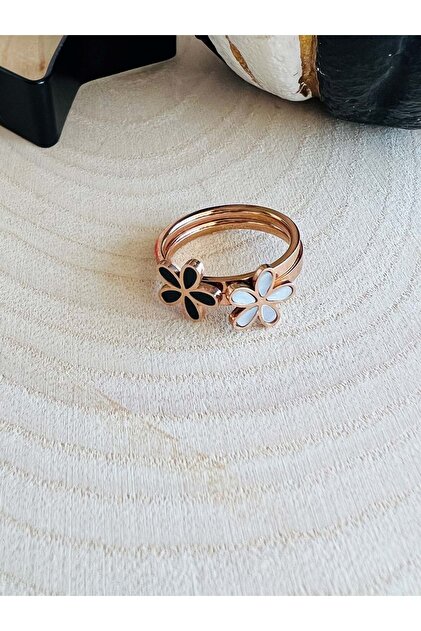 ACAR TAKI ROSE COLOR YONCA MODEL PURPLE-DOPPLE STEEL RING 9 NO