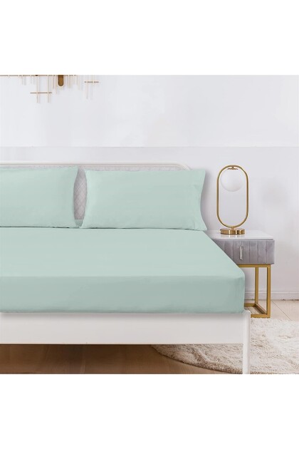 Linessa Cotton Elastic Mint Sheet Set Single - 100X200 cm