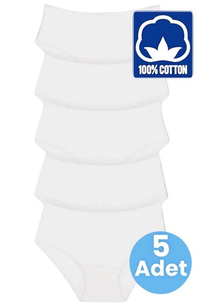 Women's High-Waisted 100% Cotton 5-Pack Corded Fabric Bato Briefs Women's 5-Pack Briefs