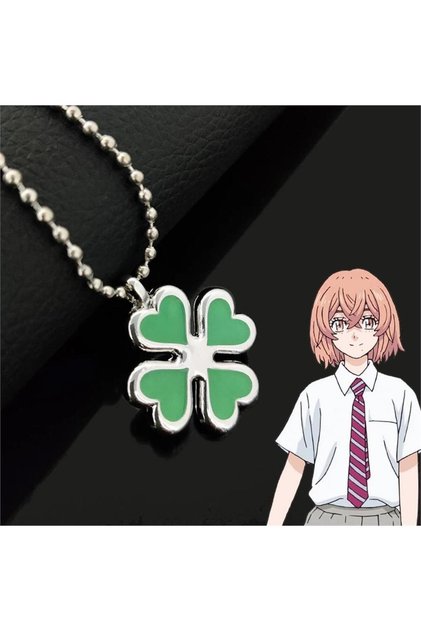 Anime Tokyo Revengers Hinata Tachibana Four Leaf Clover Necklace