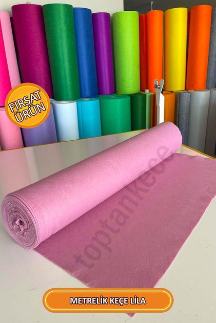 Meter Thin Soft Felt Fabric 1 mm Lilac - 1 Meter (100X100 cm), Lilac Felt
