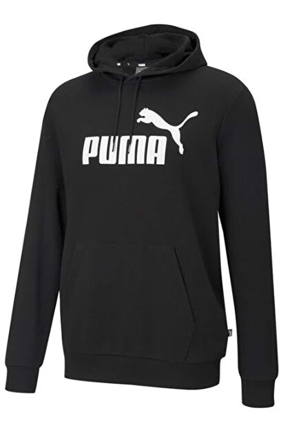 Puma 586688 ESS Big Logo Hoodie Erkek Kapüşonlu Sweatshirt SİYAH