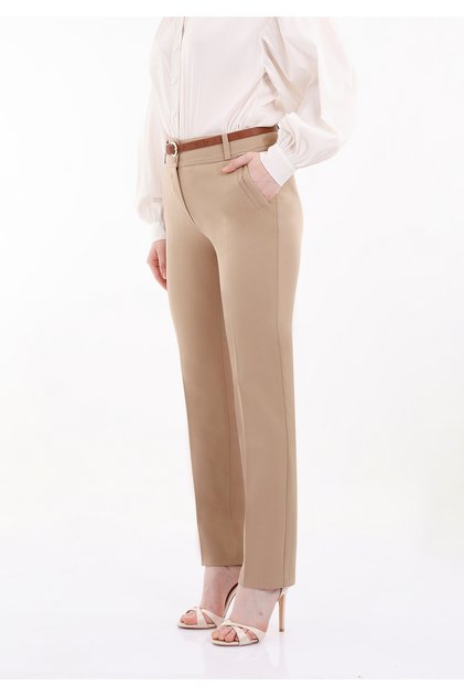 Kemerli Maxi Boy Klasik Dar Kesim Pantolon