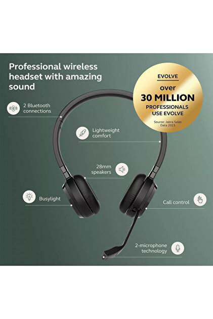Jabra Evolve 65 TE Kablosuz Stereo Kulaklık Microsoft Teams