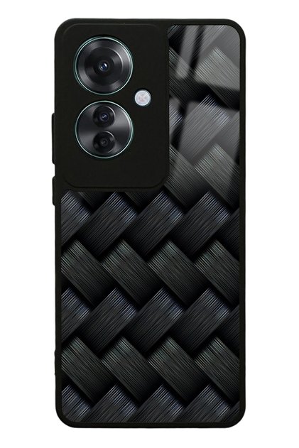 Oppo Reno 11F 5g Black Mesh Design Glossy Phone Case