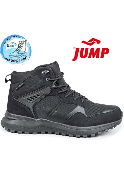 Jump 28655 WaterProof Kaymaz Taban Ortopedik Erkek Bot SİYAH